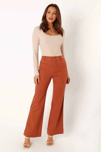 Nico Wide Leg Jean Tan