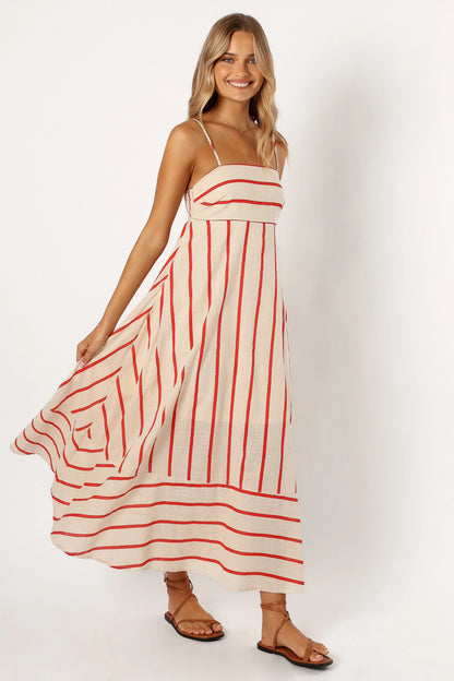 Brea Maxi Dress Cream Stripe