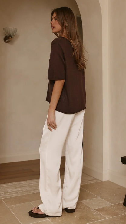 Spring Scoop Neck Tee Chocolate