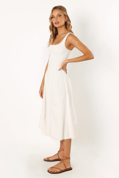 Una Midi Dress White