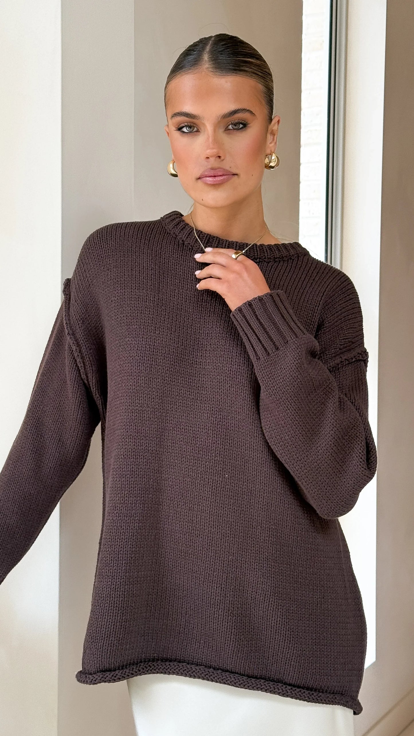 Delvine Knit Jumper Chocolate