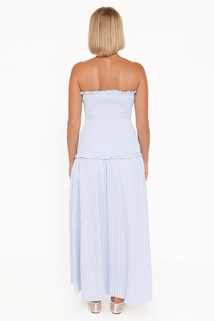 Parkway Maxi Dress Blue Gingham