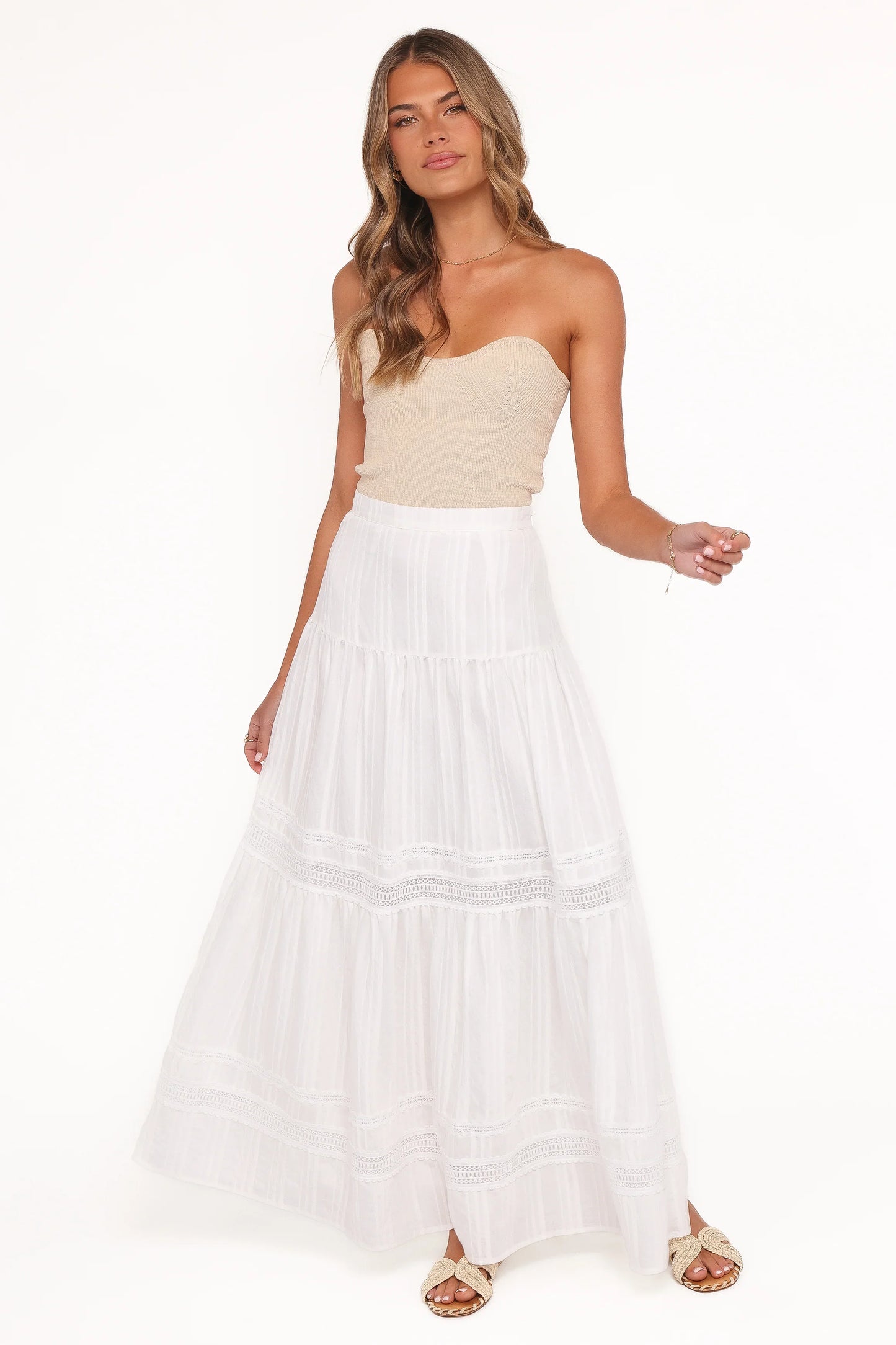 Peony Maxi Skirt White