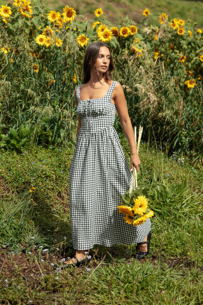 Kinslee Midi Dress Black Gingham