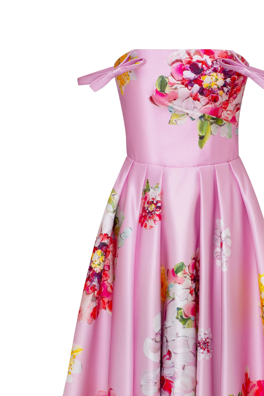 Tea length pastel pink floral dress Glow Up