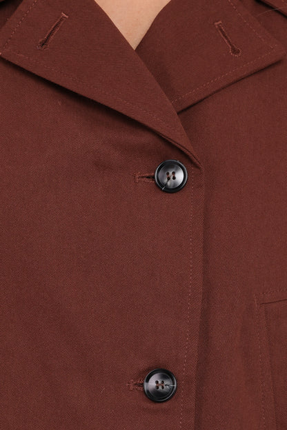 Notion Cropped Trench Espresso