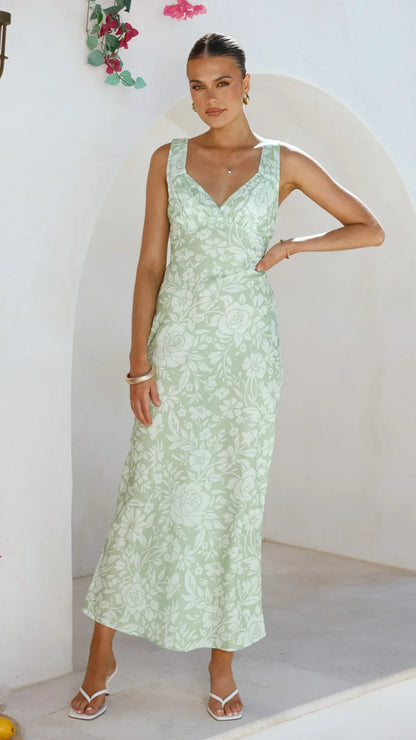 Rubie Maxi Dress Lime Floral