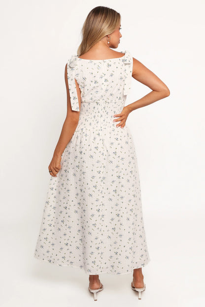 Leticia Midi Dress Blue Ditsy Floral