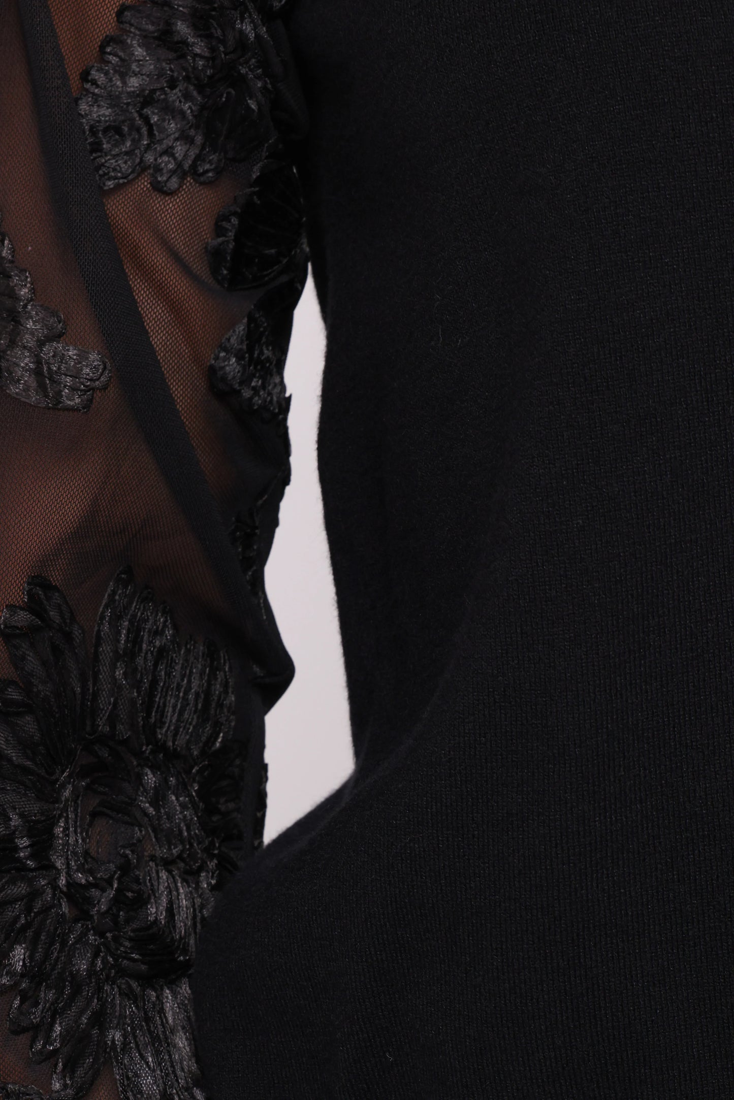 Cailin Sheer Sleeve Top Black