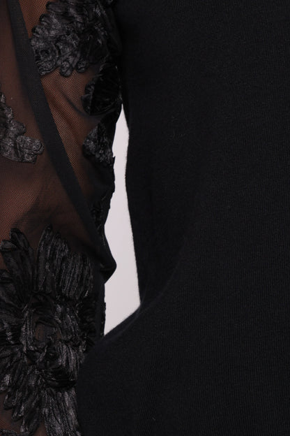 Cailin Sheer Sleeve Top Black
