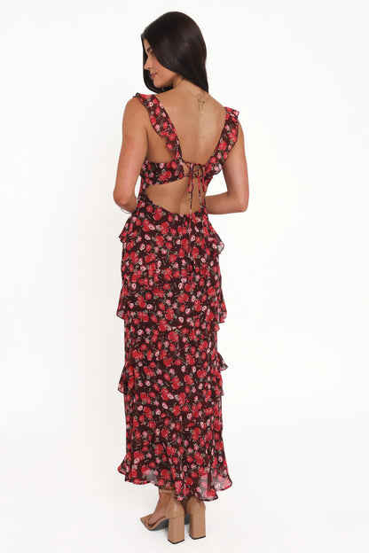 Virginia Maxi Dress Brown Floral