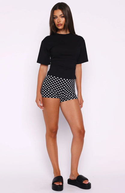 Destination Unknown Cinched Waist Boxy Tee Black