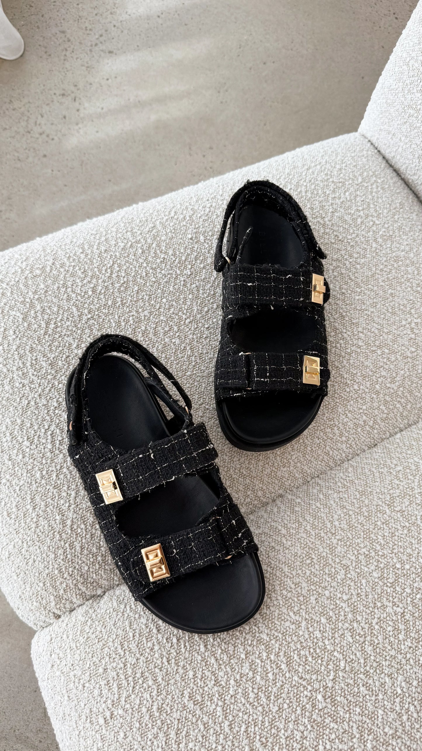 Lillian Flats Black Boucle