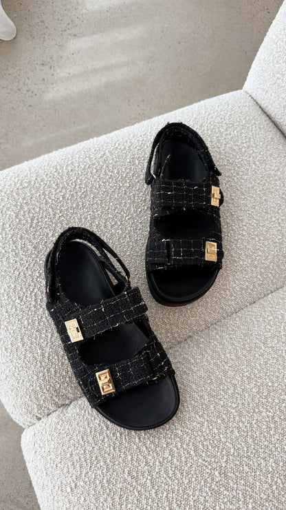 Lillian Flats Black Boucle