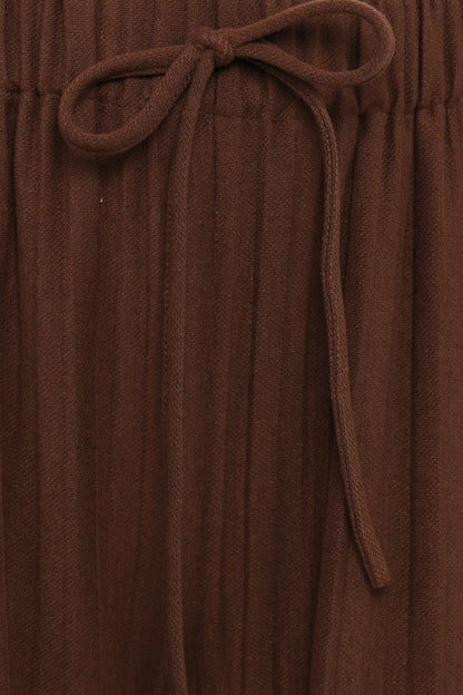 Davis Pleated Knit Pant Brown