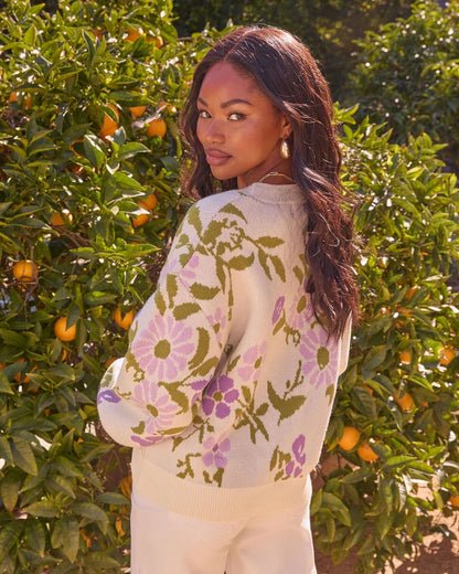 Whispering Blossoms Floral Knit Cardigan