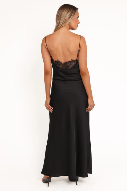 Evana Lace Maxi Dress Black