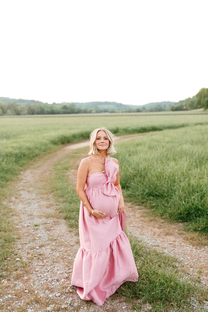 Betina Bow Front Maxi Dress Dusty Rose