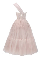 Misty Rose One Shoulder Cocktail Tulle Dress