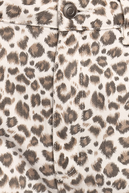 Leila Printed Wide Leg Jean Leopard