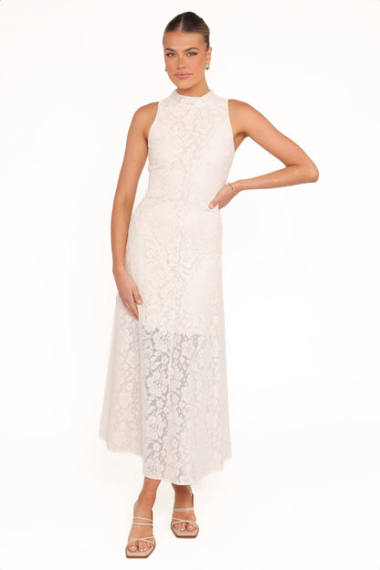 Danni Lace Midi Dress Ecru
