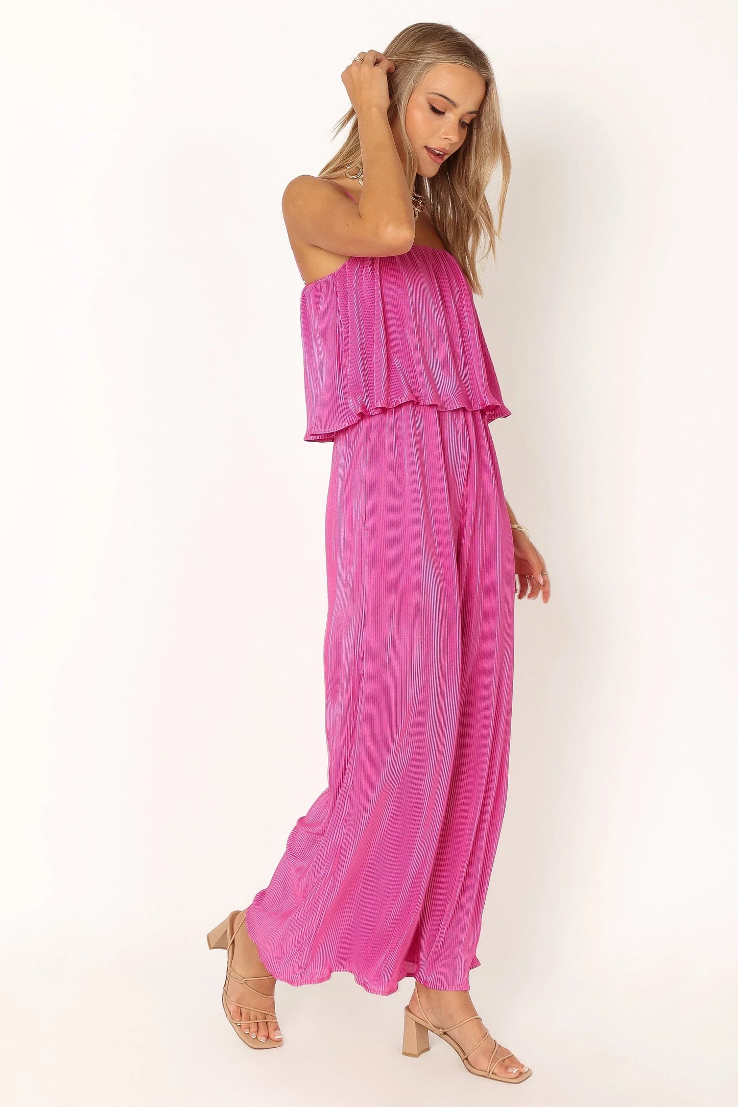 Jillian Plisse Jumpsuit Orchid