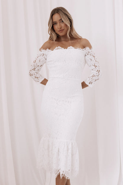 Lindy Midi Dress White
