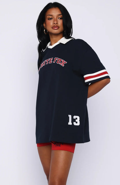 Break It Up Oversized Jersey Navy