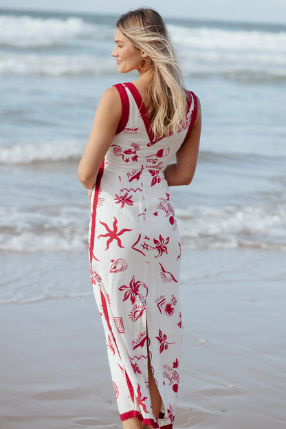 Fiori Maxi Dress Red