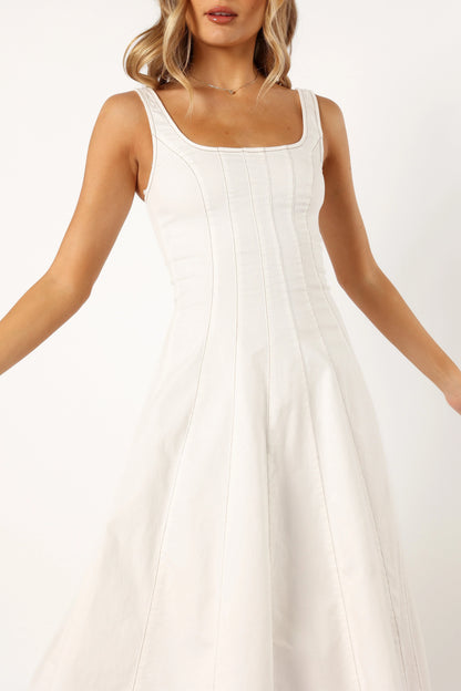 Una Midi Dress White