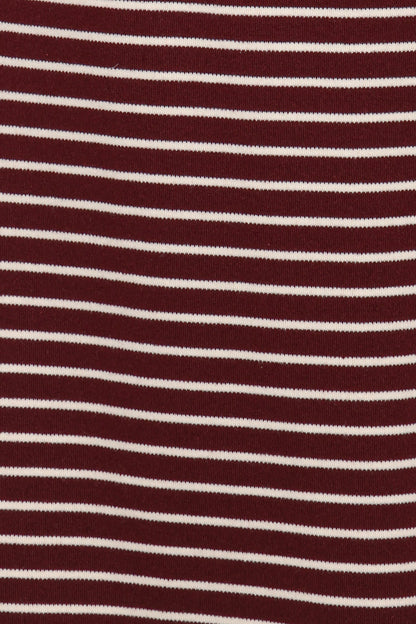 Wilda Oversized Tee Burgundy Cream Stripe