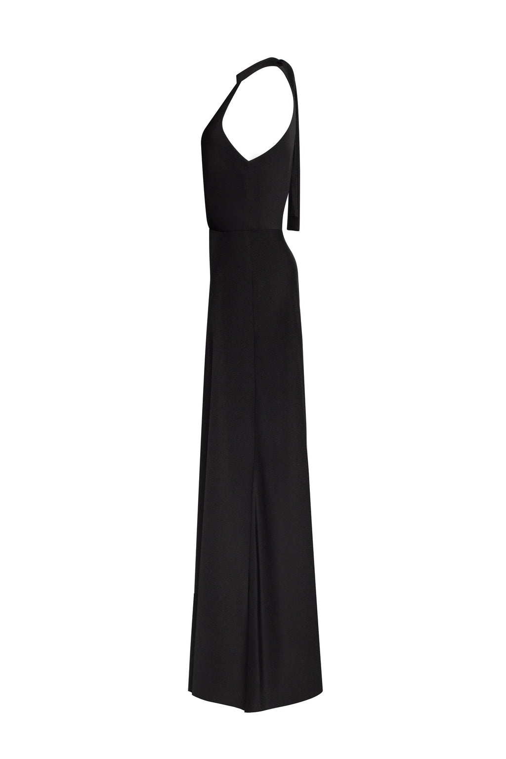 Classical black halterneck satin maxi dress Xo Xo