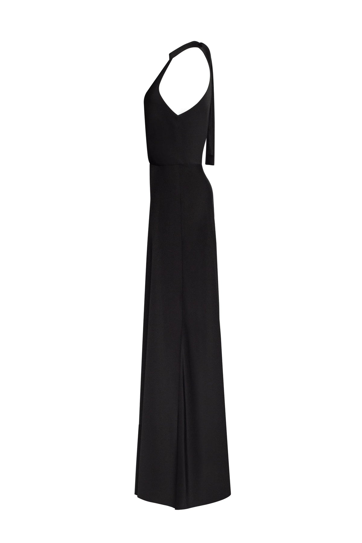 Classical black halterneck satin maxi dress Xo Xo