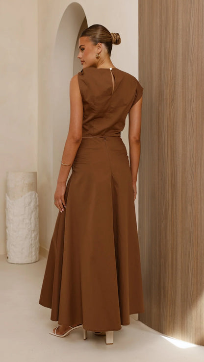 Delphine Maxi Skirt Chocolate