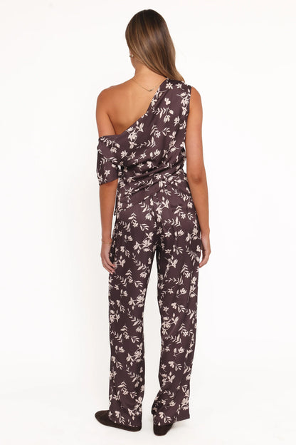 Romola Pant Brown Cream Floral