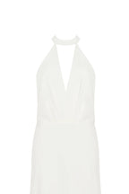 Lovely white halterneck satin maxi dress Xo Xo