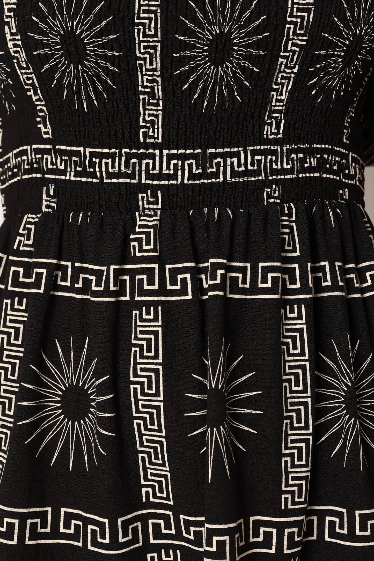 Soliel Puff Sleeve Midi Dress Black Tan