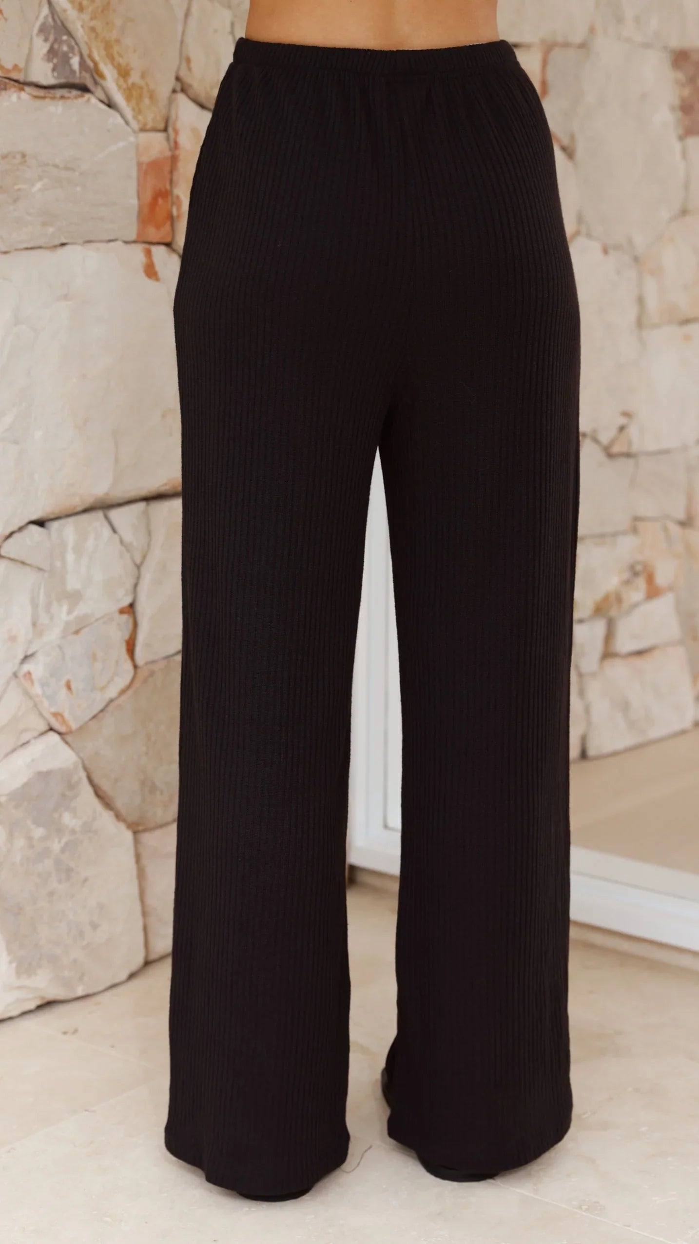 Madian Button Up Shirt and Pants Set Black