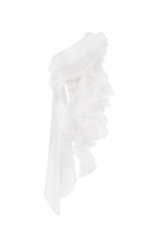 Dreamy blouse with meringue flounces in white Midnight Walk