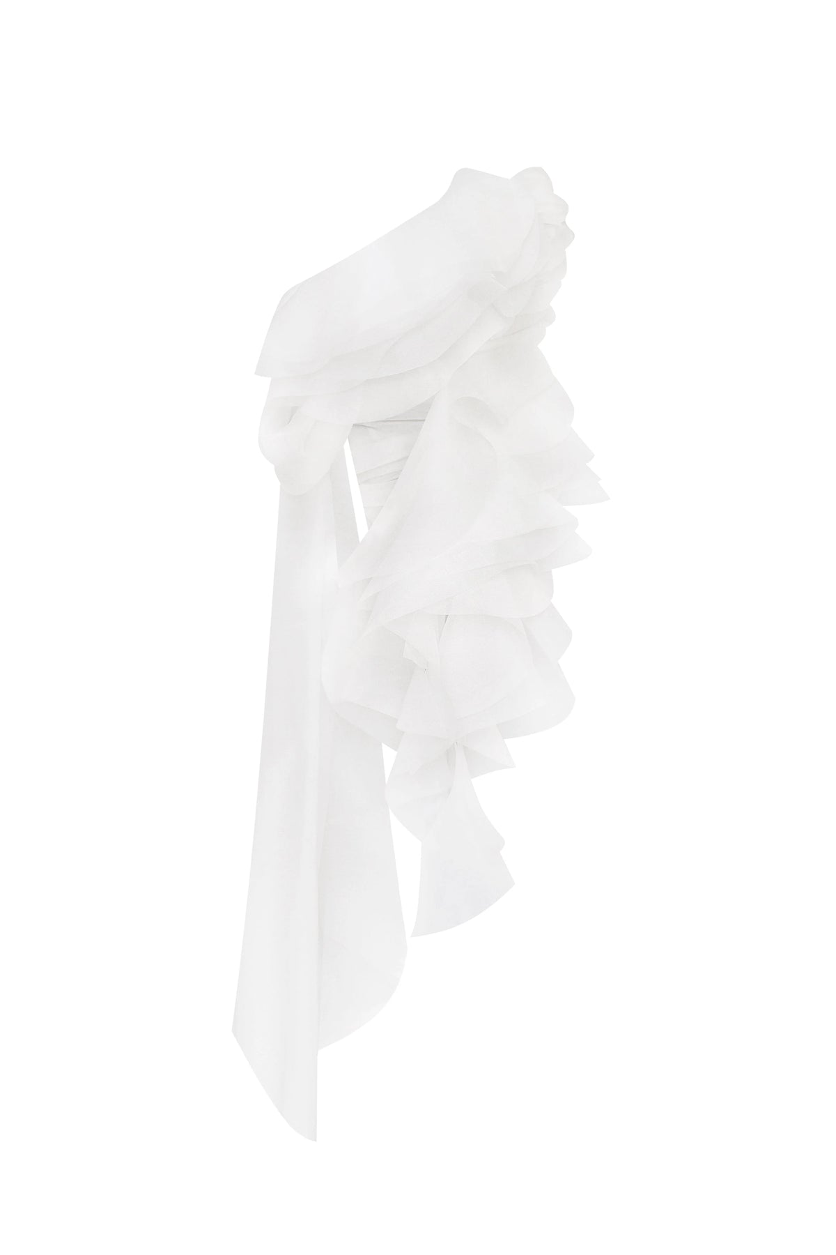 Dreamy blouse with meringue flounces in white Midnight Walk