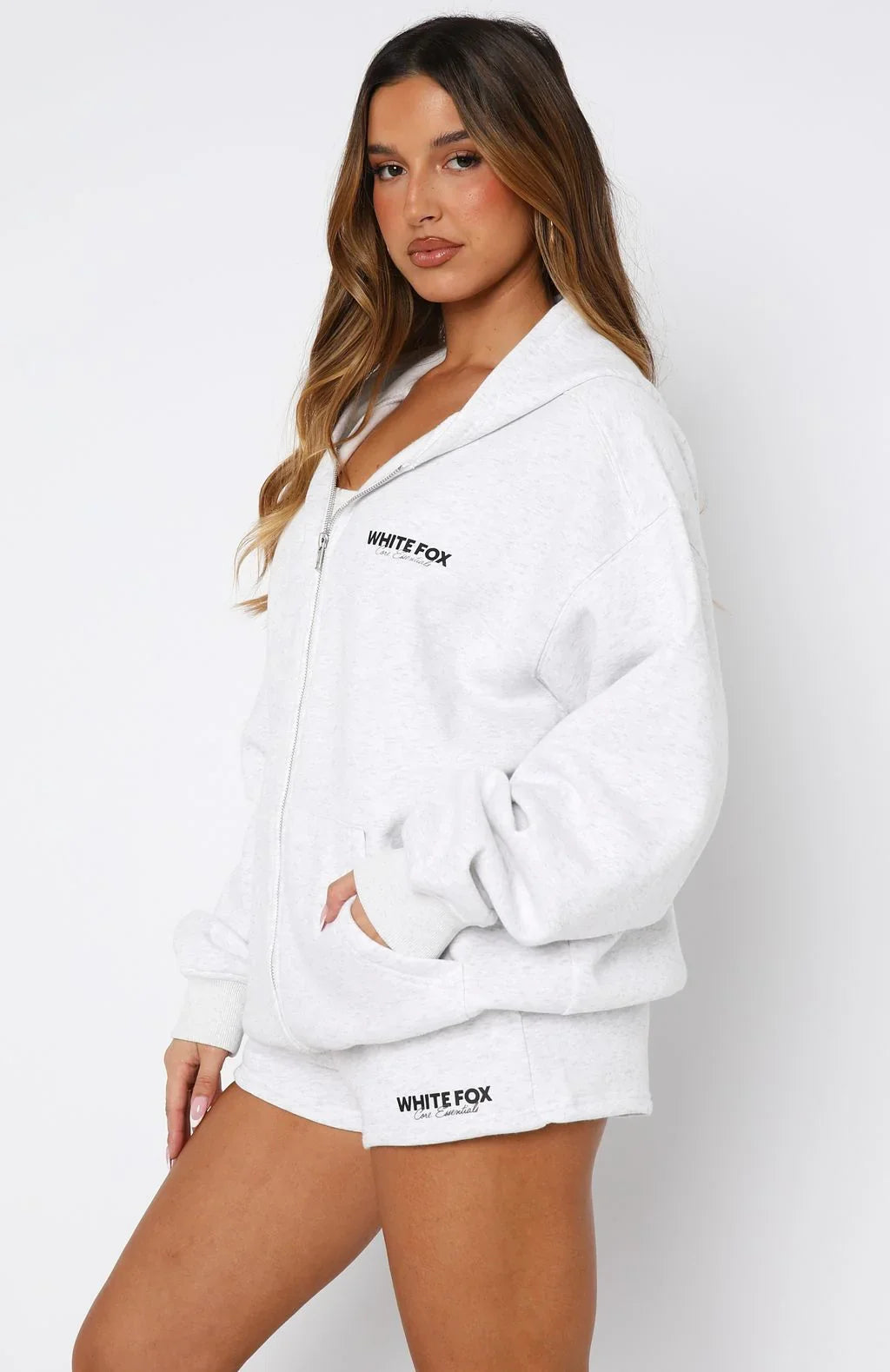 Core Essentials Zip Hoodie Grey Marle