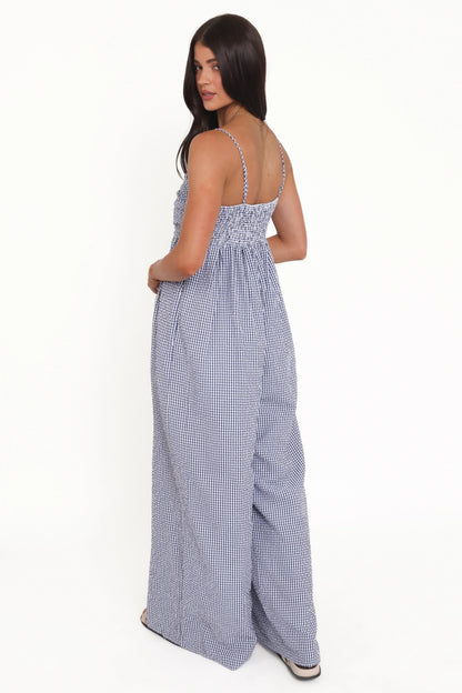Pricilla Jumpsuit Blue Gingham