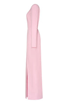 Pink Long sleeved dress with sharp shoulder cut