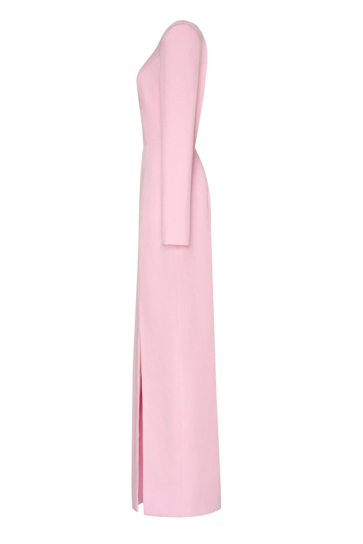 Pink Long sleeved dress with sharp shoulder cut