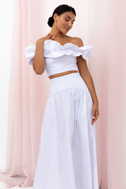 Savannah Maxi Skirt White
