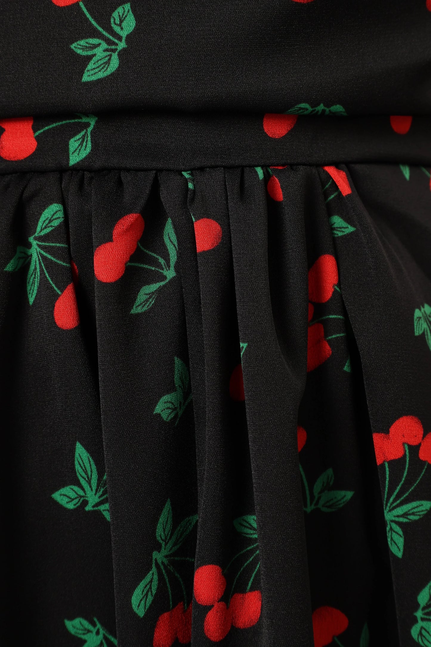 Chlo Puff Sleeve Midi Dress Cherry Print