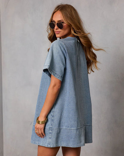 Joellie Denim Mini Shift Dress