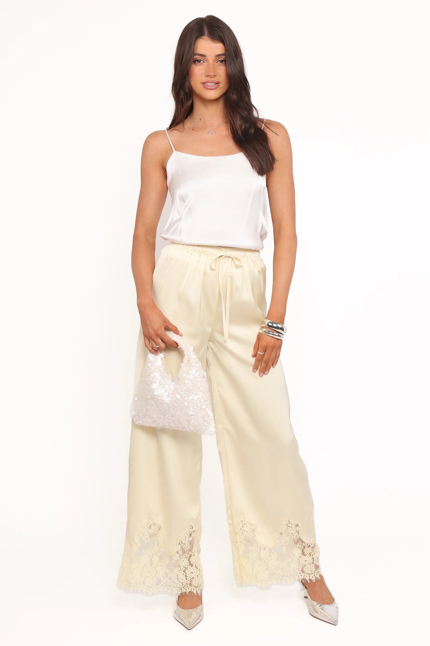 Viola Drawstring Wide Leg Pant Yellow