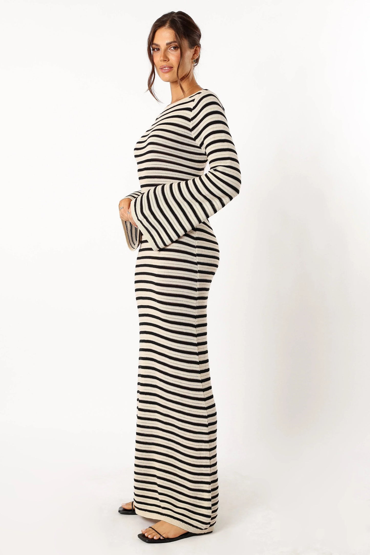Cherie Knit Maxi Dress Sand Black