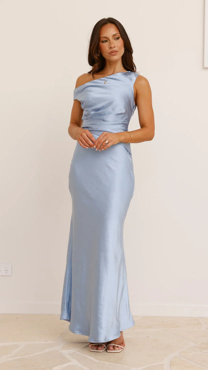 Auria Off Shoulder Maxi Dress Blue